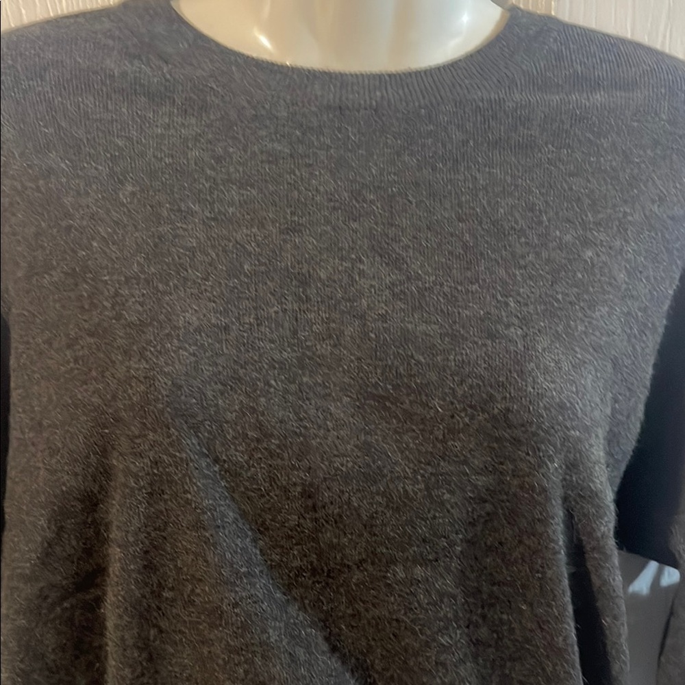 Unique Vintage Dark Gray Cowl Neck Sweater - Picture 2 of 7